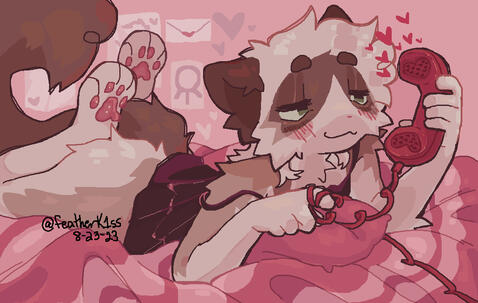 cupid on the phone (not accepting comms of this)